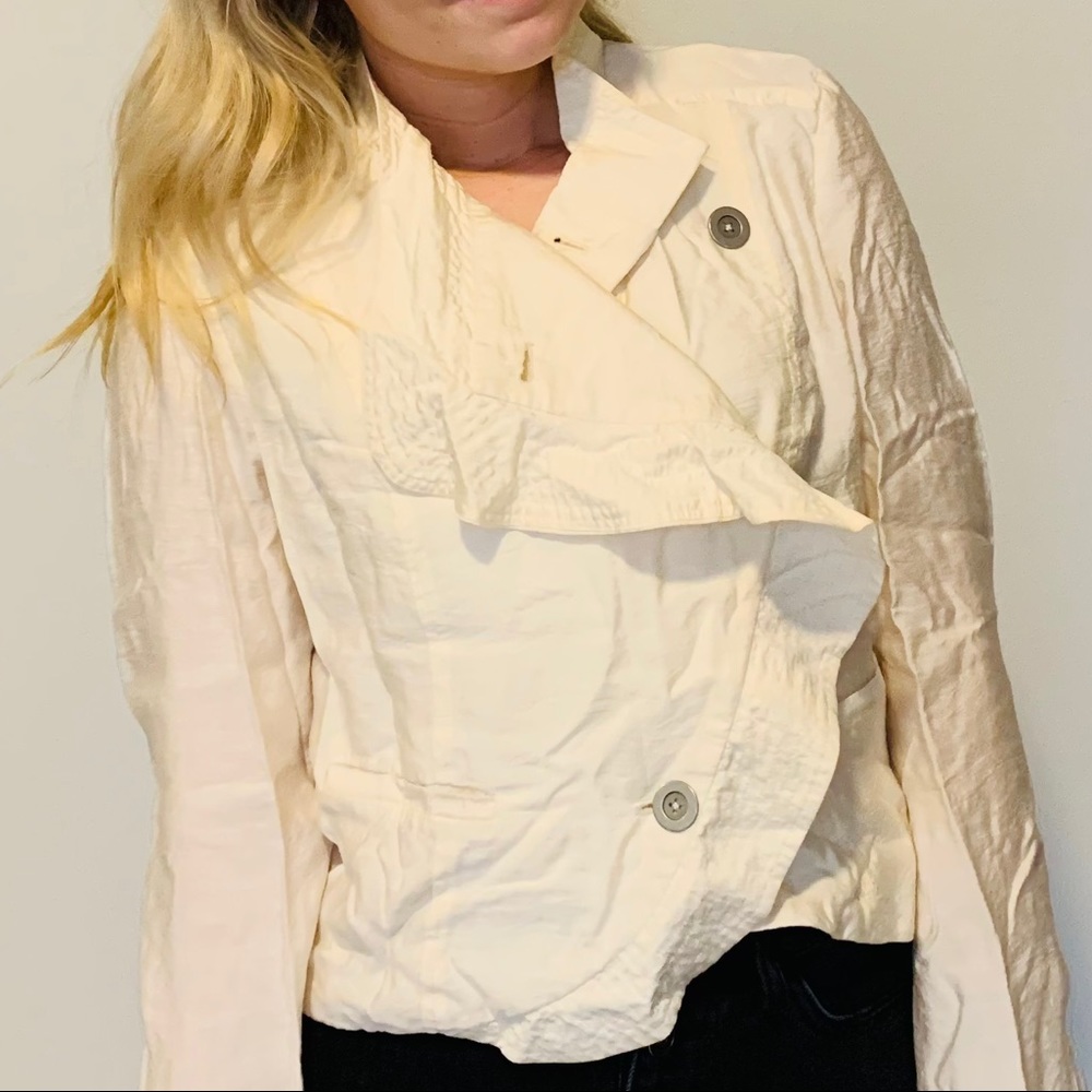 Free People Cream Linen Button-Up Blouse - Picture 8 of 8